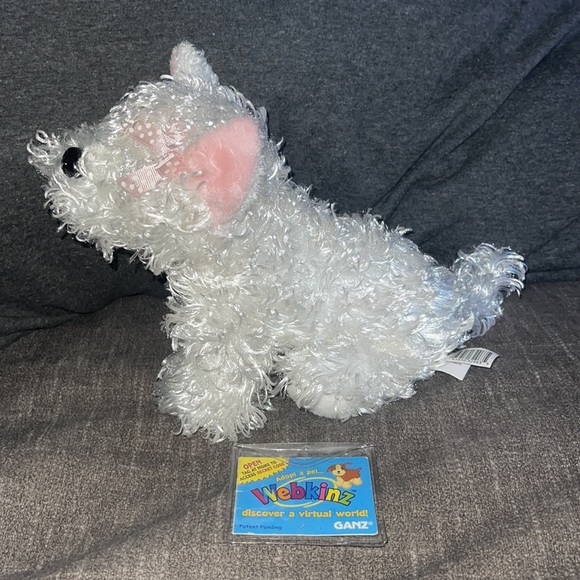 WEBKINZ Ganz WHITE TERRIER HM106 Hang/But tag no code stuffed animal plush - Picture 8 of 11